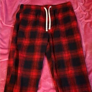 Red and Black Plaid Men's Sweatpants
